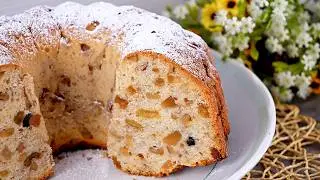 Пасхальная Цитрусовая Баба - сладкий, маслянистый, ароматный кекс с изюмом, цукатами и орехами!