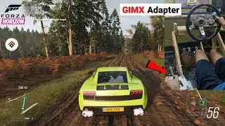 Lamborghini Aventador, DIY FFB Steering Wheel with H-Shifter and GIMX Adapter| Forza Horizon 4 🔥