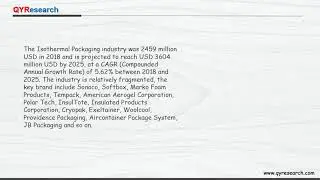 Global Isothermal Packaging market will reach 3604 million US$ by the end of 2025