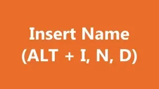 Excel Shortcuts - Insert Name