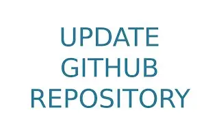 How to update GitHub repository