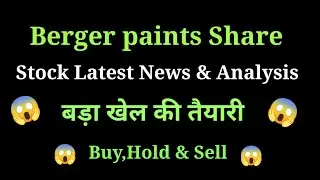 berger paints share news today l berger paints share price today I berger paints share latest news
