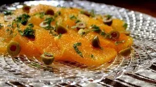Простой салат из апельсинов и оливок