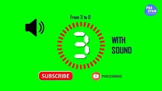 Red Dash ring 3 seconds Green Screen Timer with Sound 