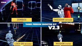 Third Person Shooter Kit v2.3 Teaser - Zombie, Mission System, Takedown, Lock-on