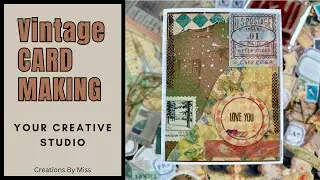 💥Vintage Card Making Tutorial 😱with Your Creative Studio April Kit - Mini Unboxing & Project Demo