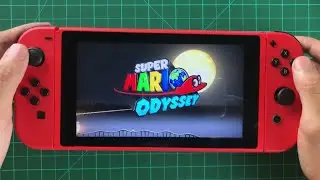 Playing Mario Odyssey on Red Nintendo Switch that I Re-Shelled (Mario Red & Blue Edition Color)