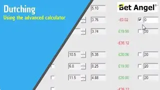 Betfair trading - Using the advanced Dutching calculator on Bet Angel
