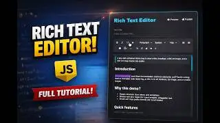 Build RealWorld Rich Text Editor with JavaScript | HTML CSS 