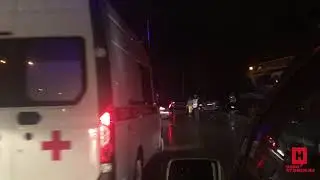 В Новокузнецке у моста при ДТП рухнул столб