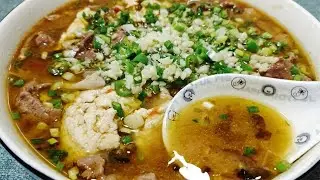 四川特色酸菜豆花牛肉 豆花鲜嫩入味 汤汁咸鲜中带酸辣