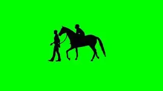 Horse And Men Walking Green Screen VK STUDIO