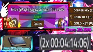 NOVO CÓDIGO DE 2 HORAS EXP +10 CÓDIGOS DE 2X XP gemas E RESET NO KING LEGACY (UPDATE 7)- ROBLOX
