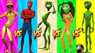 COLOR DANCE CHALLENGE DAME TU COSITA vs Patila vs El Taiger - Me Kemaste vs spiderman Alien Green