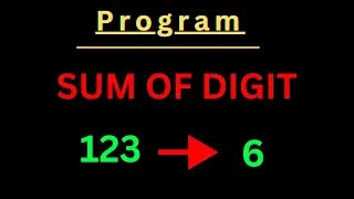Program to find Sum of Digits of a Number | Find sum of all digits in a number 