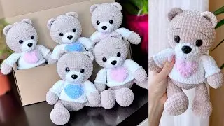 BEAR with heart crochet Video Tutorial / Part 2 / Bear crochet pattern ETSY