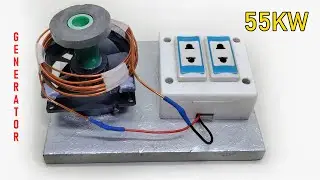 Build a 230V 55KW Free Electricity Generator Using Magnets and Copper Wire for Sustainable Energy