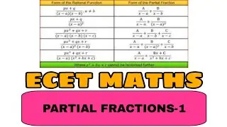 ECET Maths || Partial Fractions-1 || 1-2 Marks