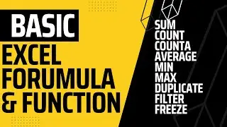 Basic Excel for Beginner's | Excel Basic Formulas and Functions