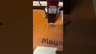 Laser engraving a leather cover for a sketchbook