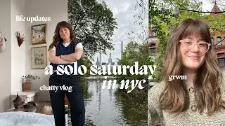 a solo saturday in nyc ☕️🌱📖 coffee walk + chatty get ready with me