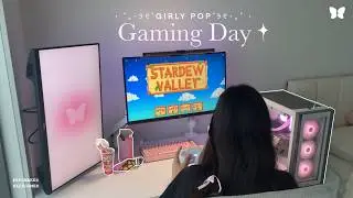Game Vlog 🎀 | pink peripherals unboxing ⌨️🎮 HOTPOT at my desk 💗 Stardew Valley, VALORANT