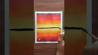 sunset painting with watercolor easy