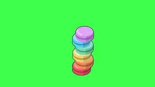 colorful biscuits!! Copyright free animated clip || green screen background