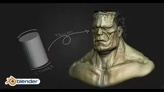 Sculpting Frankenstein Monster | Blender | [Speed art] #10