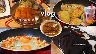 vlog | Cooking at home, korean food & cabbange dumpling 🥬🥟