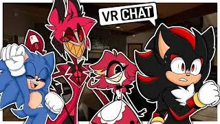 Movie Sonic and Movie Shadow Meet Alastor and Nifty In VRCHAT!!
