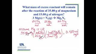 LO4 2 What mass of excess reactant will remain