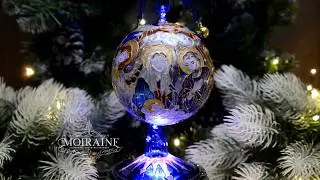 Елочный шар на подставке "Рождество". Витражная роспись