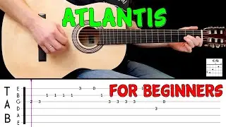 ATLANTIS | Easy guitar melody lesson for BEGINNERS (with tabs) - The Shadows