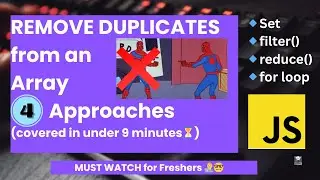 How to REMOVE DUPLICATES from an array in JavaScript? (4 ways in under 9 mins!) 