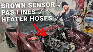 BMW E30 M52 Conversion Brown Temp Sensor, Modified Heater Matrix Hoses & PAS Lines for Z3 Rack | 052