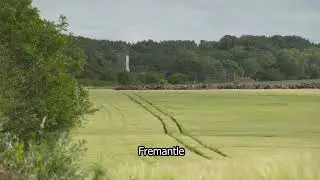 Norfolk Countryside | Tractor tracks | Crop field | church | Fremantle Stock footage| E17R52 012