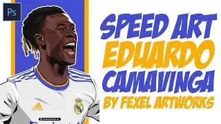 Speed Art Eduardo Camavinga into Vector Art | using Photoshop