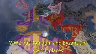 WW2 but Romaum and Byzantium switch places | Hoi4 Timelapse