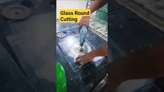 Glass Round Cutting.....  #glass #cuttingskills
