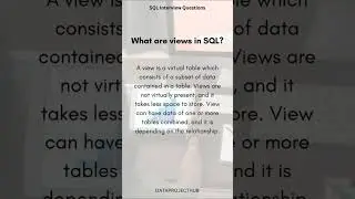 What are views in SQL? | SQL Interview Question Series