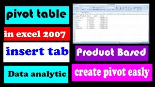 How to create Product Based Pivot Table in Microsoft Excel 2007@COMPUTEREXCELSOLUTION #excel