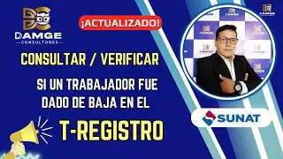 🟠 Como Consultar y/o verificar si un trabajador fue dado de baja en el T-Registro | SUNAT 2024