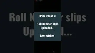 FPSC roll number slips uploaded - phase 3 tests 