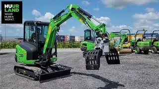 Demovideo minigraver 2,5 T met sorteer-sloopgrijper en trilblok