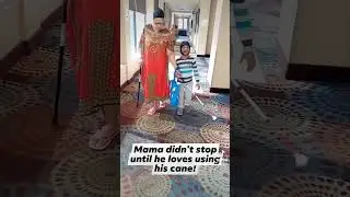 He is not afraid of his cane today #kidsofyoutube  #kids #blindboy #autism #proud