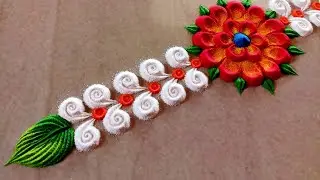 3 Easy border rangoli design. simple border rangoli design.