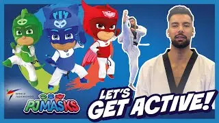 PJ Masks Get Active! | Learn Crescent Kick with Tahir Guelec | PJ Masks X World Taekwondo
