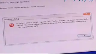 Error code 0x80070570 || ow to Windows installation Time Error code 0x80070570 Problem Solution..!!