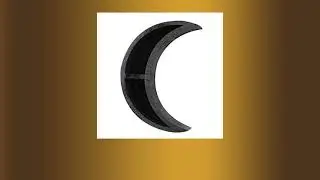 Black Wooden Moon Wall Mounted Storage Shelf at NicheNoire
